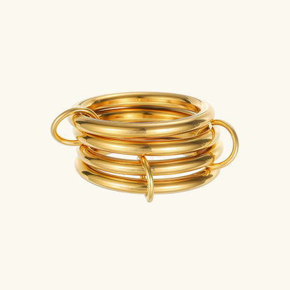 [AuraEcho]Alexandria Two-Tone Stacked Ring