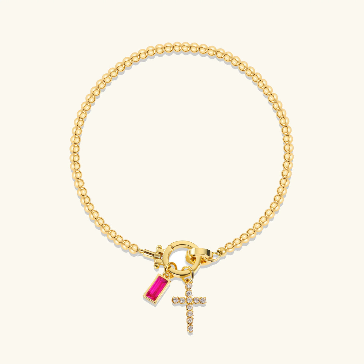 [AuraEcho]Amalia Birthstone Cross Bracelet