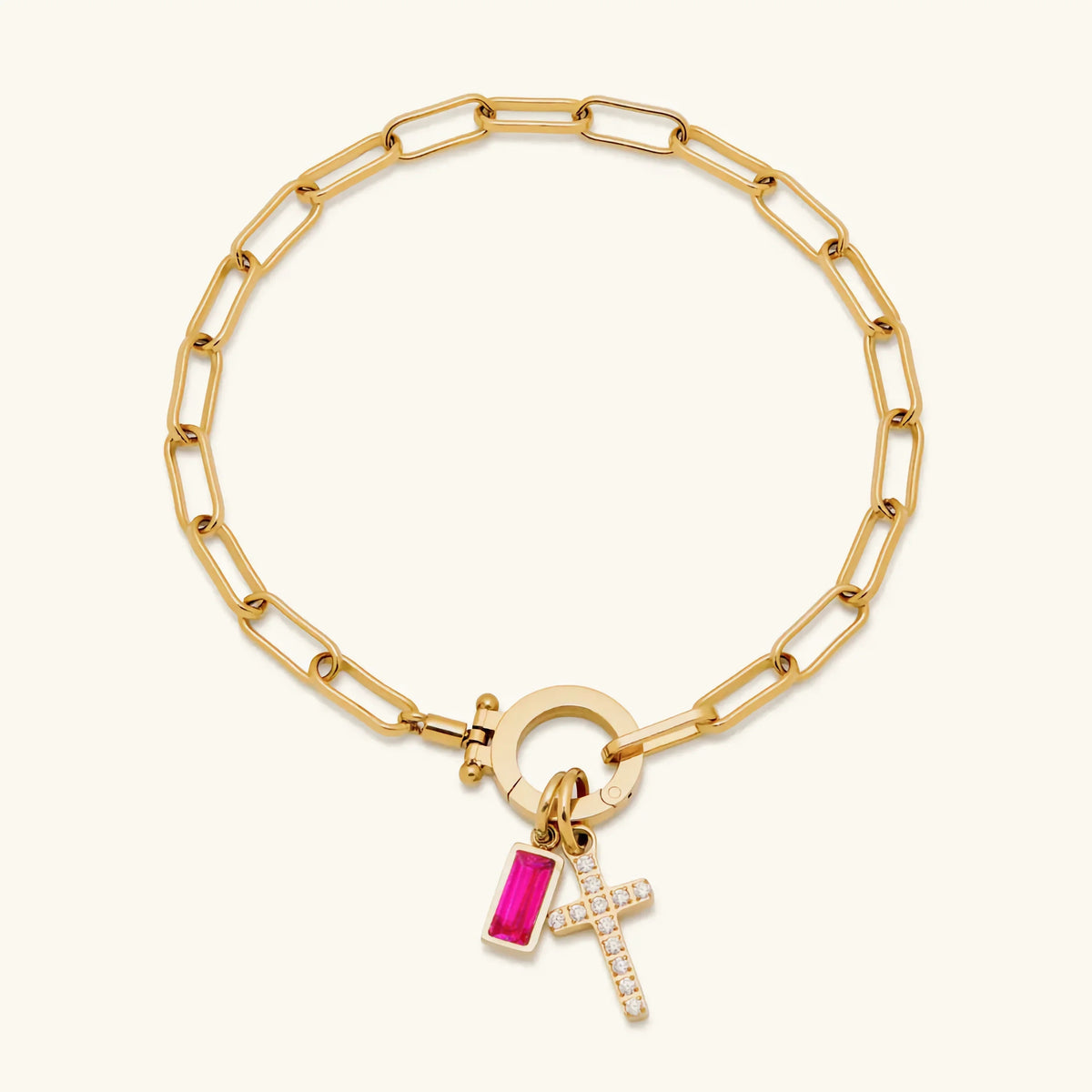 [AuraEcho]Annabella Birthstone Cross Bracelet