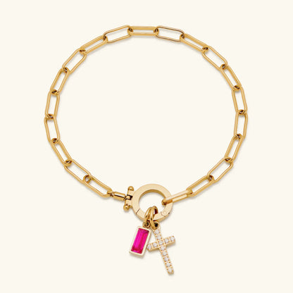 [AuraEcho]Annabella Birthstone Cross Bracelet
