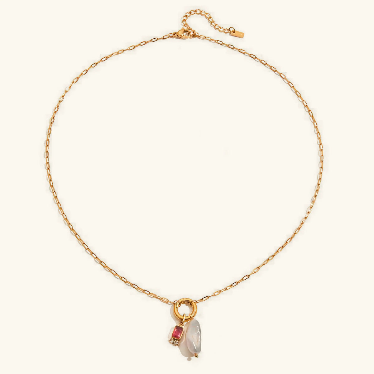 [AuraEcho]Caitlin Birthstone Pearl Necklace