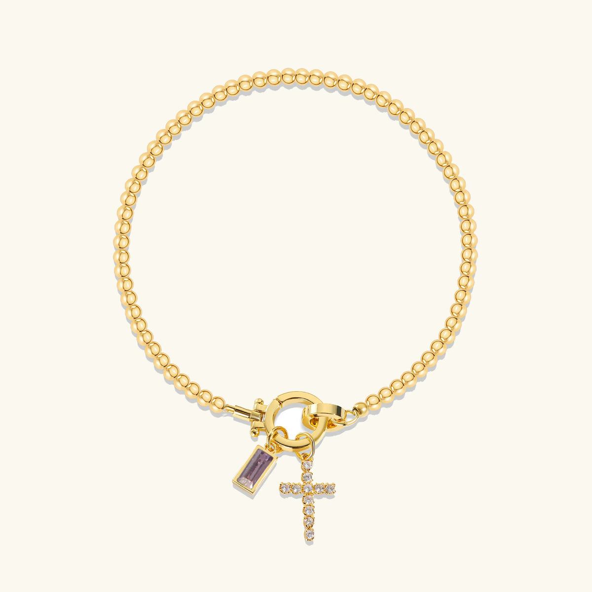 [AuraEcho]Amalia Birthstone Cross Bracelet