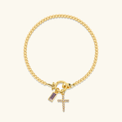 [AuraEcho]Amalia Birthstone Cross Bracelet