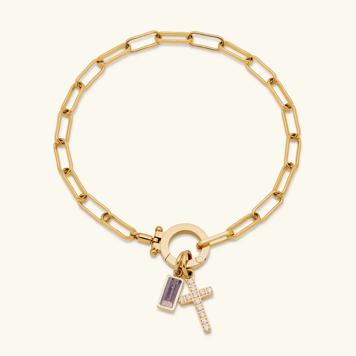 [AuraEcho]Annabella Birthstone Cross Bracelet