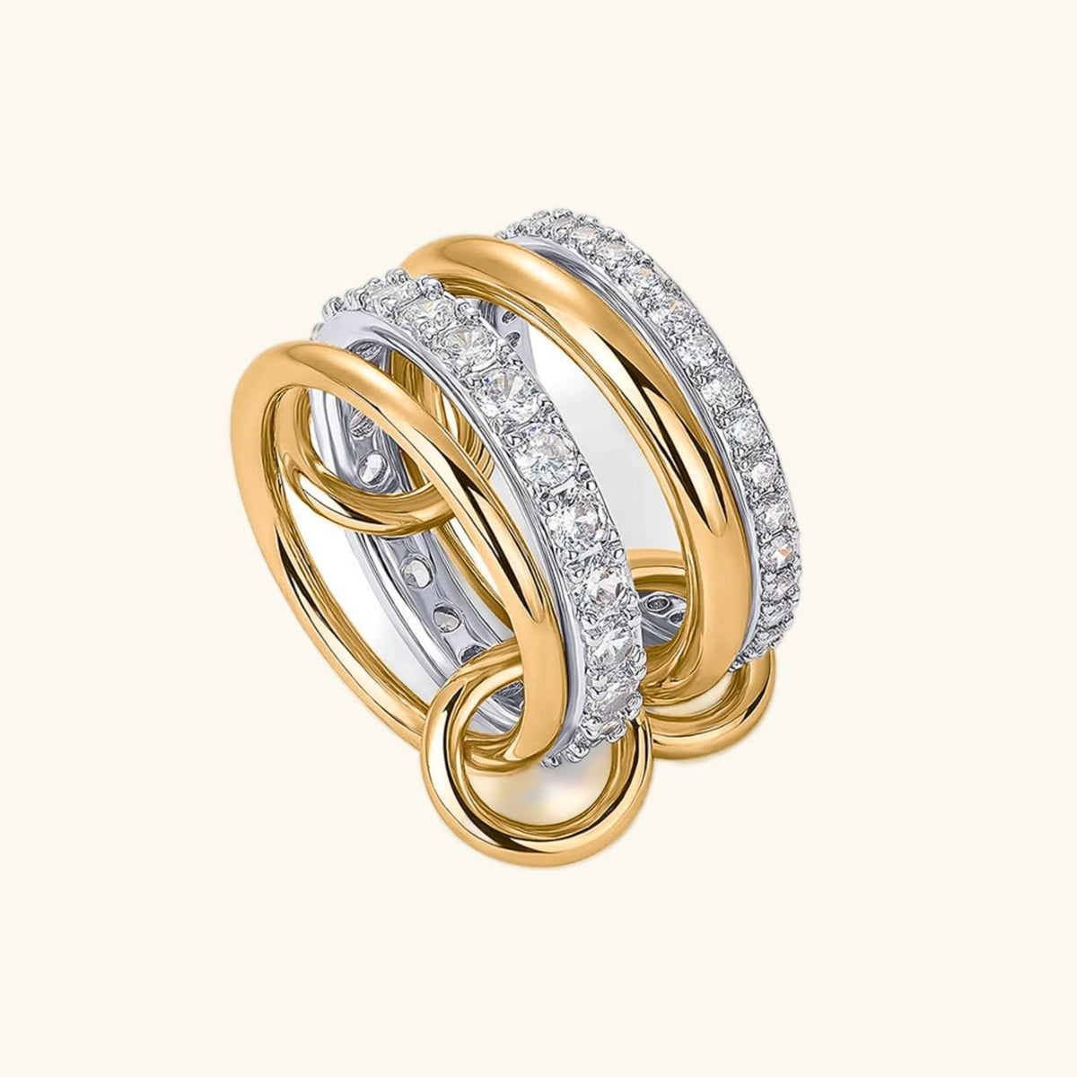 [AuraEcho]Juno Stacked Diamond Ring