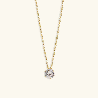 [AuraEcho]Kyla Solitaire Gold Necklace
