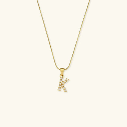 [AuraEcho]Augustine Initial Letter Pearl Necklace