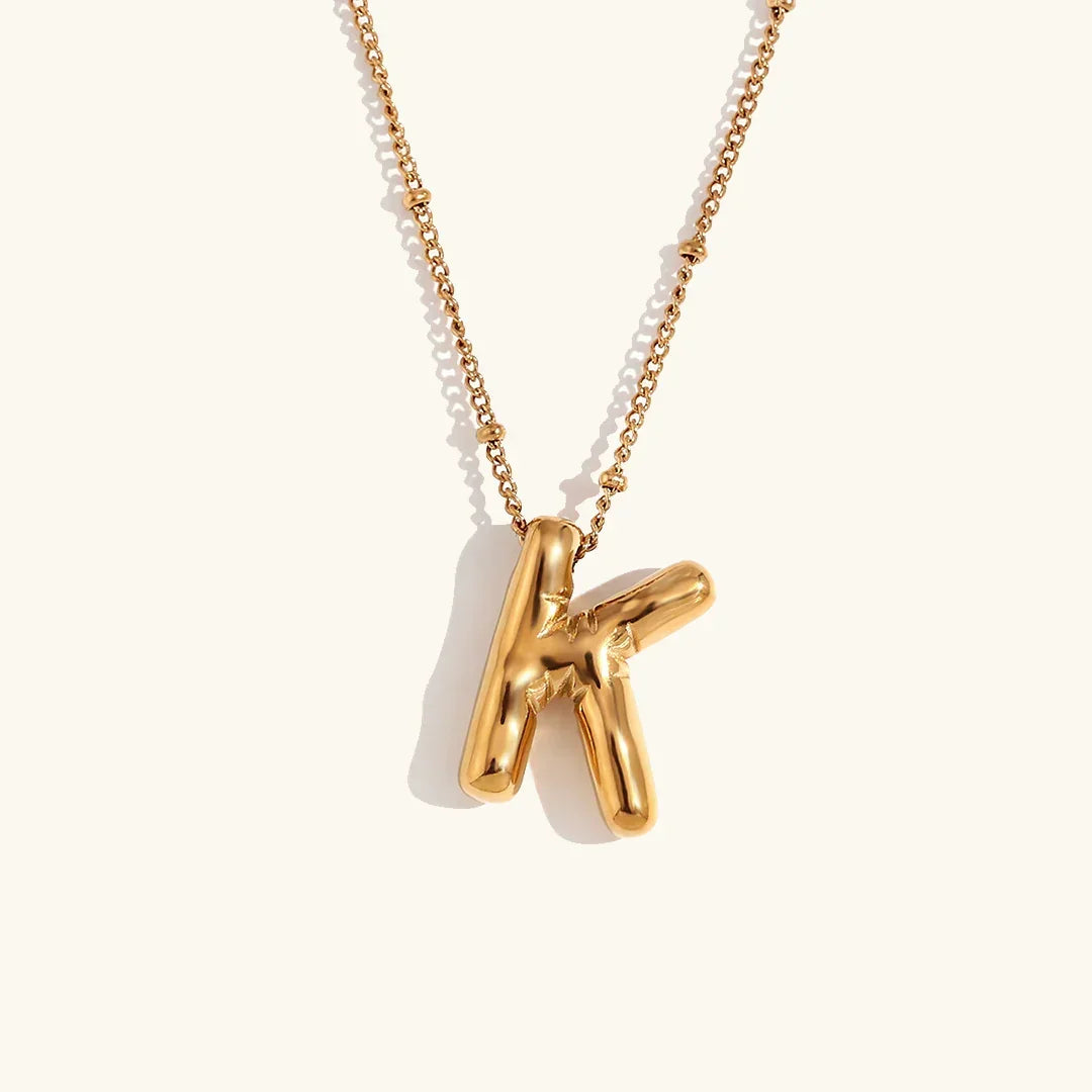 [AuraEcho]Balloon Gold Initial Necklace
