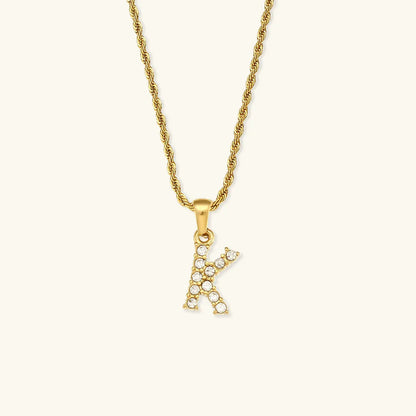 [AuraEcho]Maeve Letter Initial Diamond Necklace