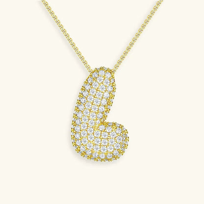 [AuraEcho]Bubble Initial Diamond Necklace