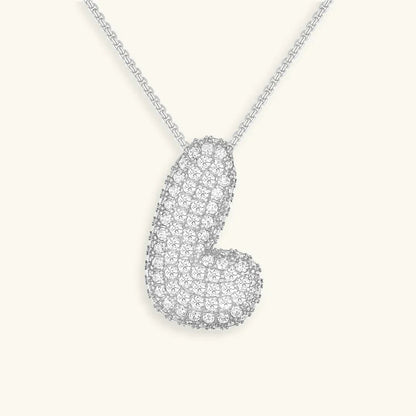 [AuraEcho]Bubble Initial Diamond Necklace