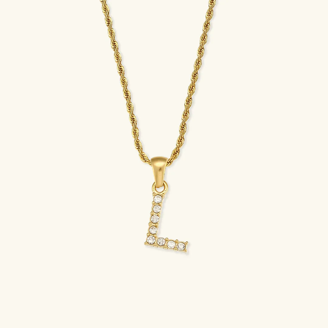 [AuraEcho]Maeve Letter Initial Diamond Necklace
