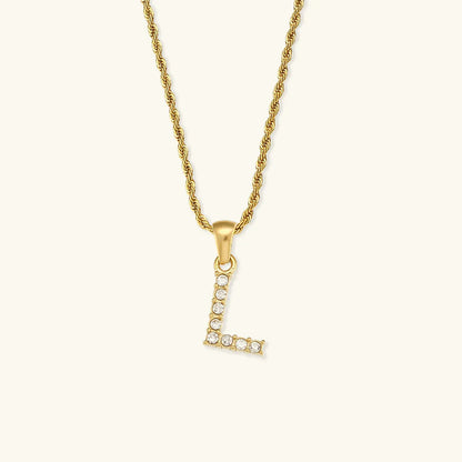 [AuraEcho]Maeve Letter Initial Diamond Necklace