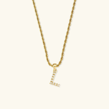 [AuraEcho]Elodie Initial Letter Pearl Necklace