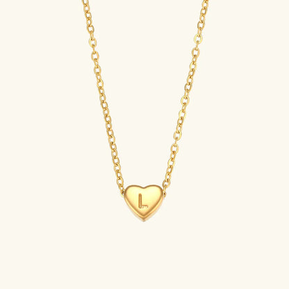 [AuraEcho]Heart Initial Gold Necklace
