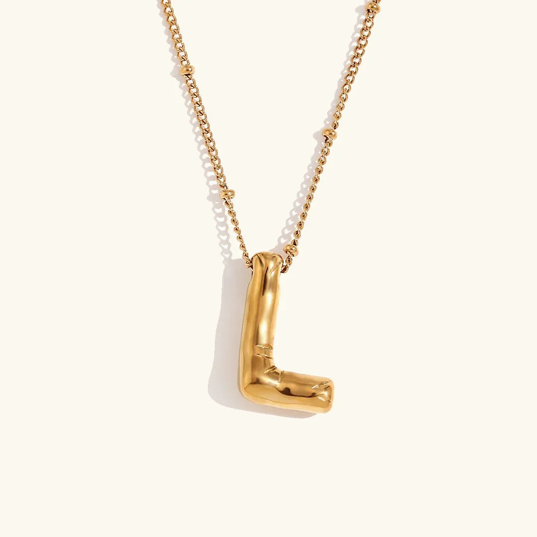 [AuraEcho]Balloon Gold Initial Necklace