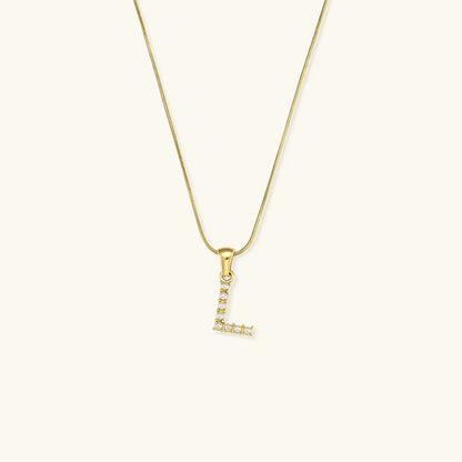 [AuraEcho]Augustine Initial Letter Pearl Necklace
