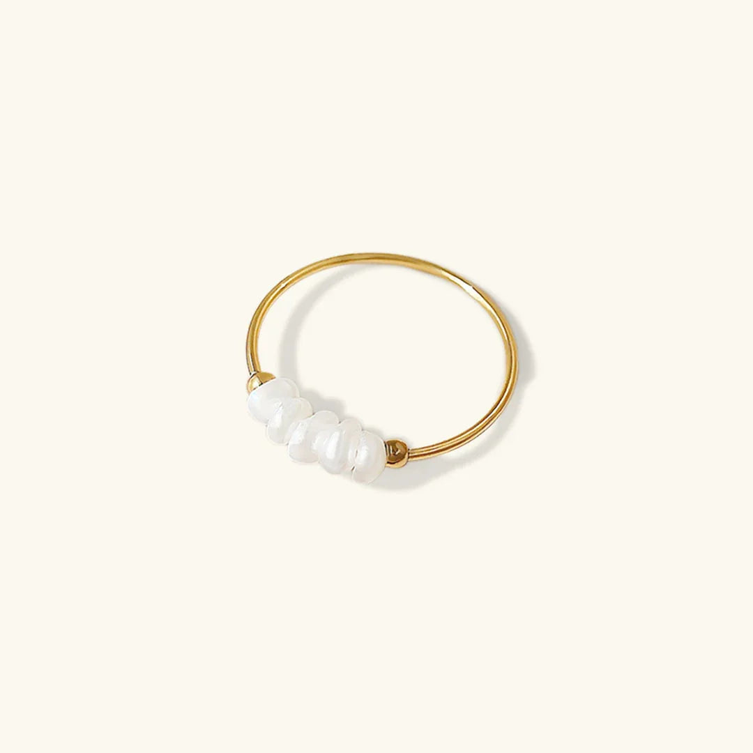 [AuraEcho]Magnolia Freshwater Pearl Gold Ring