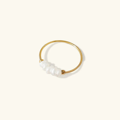 [AuraEcho]Magnolia Freshwater Pearl Gold Ring