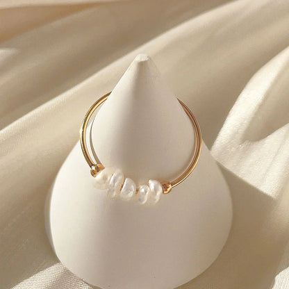 [AuraEcho]Magnolia Freshwater Pearl Gold Ring