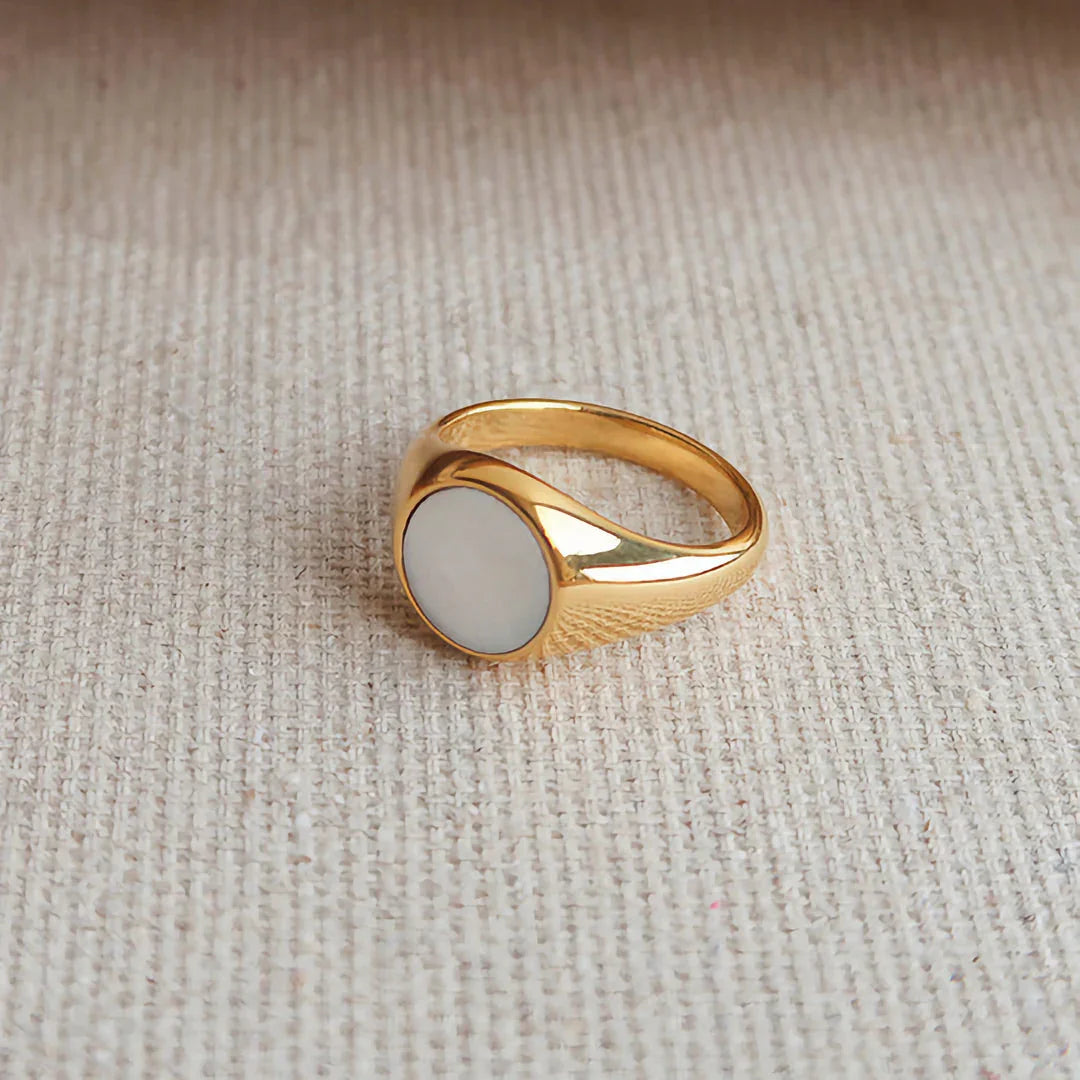 [AuraEcho]Mother Of Pearl Gold Ring