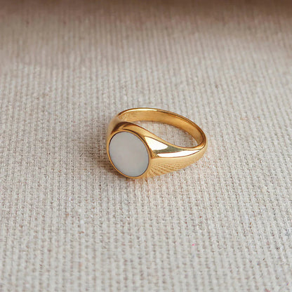 [AuraEcho]Mother Of Pearl Gold Ring