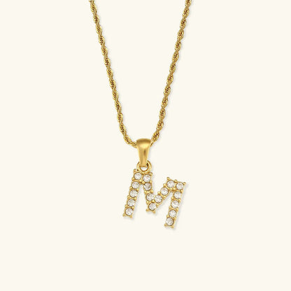[AuraEcho]Maeve Letter Initial Diamond Necklace