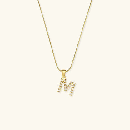 [AuraEcho]Augustine Initial Letter Pearl Necklace