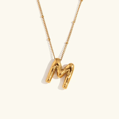 [AuraEcho]Balloon Gold Initial Necklace