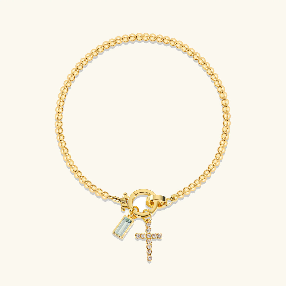 [AuraEcho]Amalia Birthstone Cross Bracelet