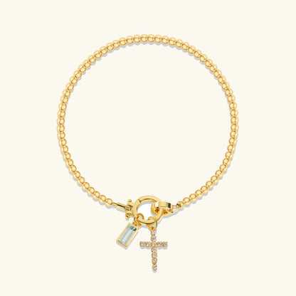 [AuraEcho]Amalia Birthstone Cross Bracelet