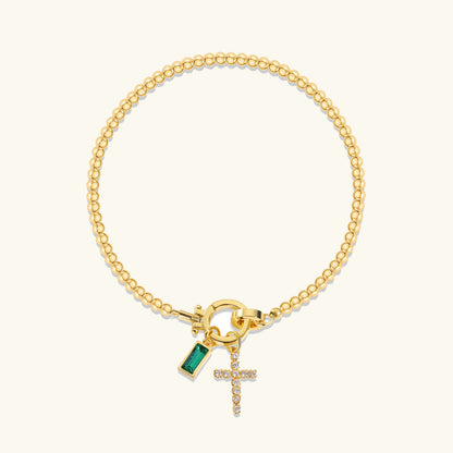 [AuraEcho]Amalia Birthstone Cross Bracelet