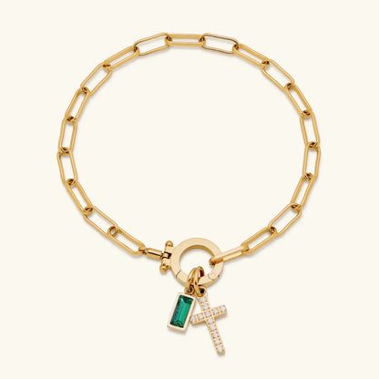 [AuraEcho]Annabella Birthstone Cross Bracelet