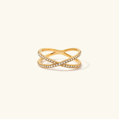 [AuraEcho]Nia Gold Diamond Cross Ring