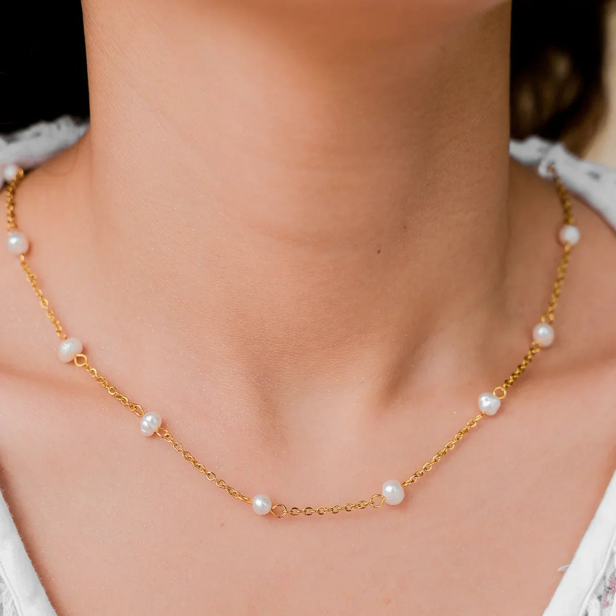 [AuraEcho]Nora Gold Pearl Necklace