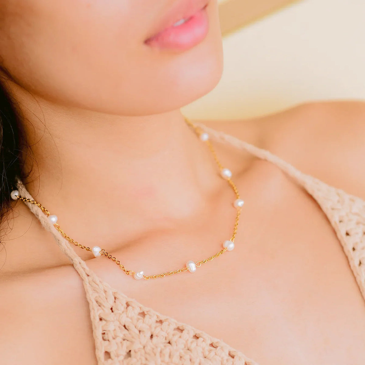 [AuraEcho]Nora Gold Pearl Necklace