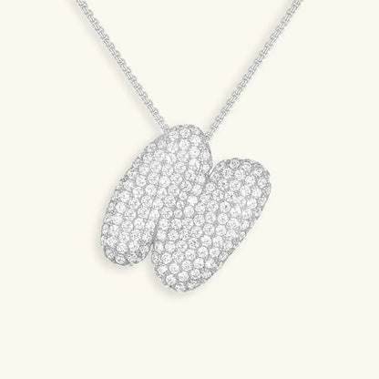 [AuraEcho]Bubble Initial Diamond Necklace
