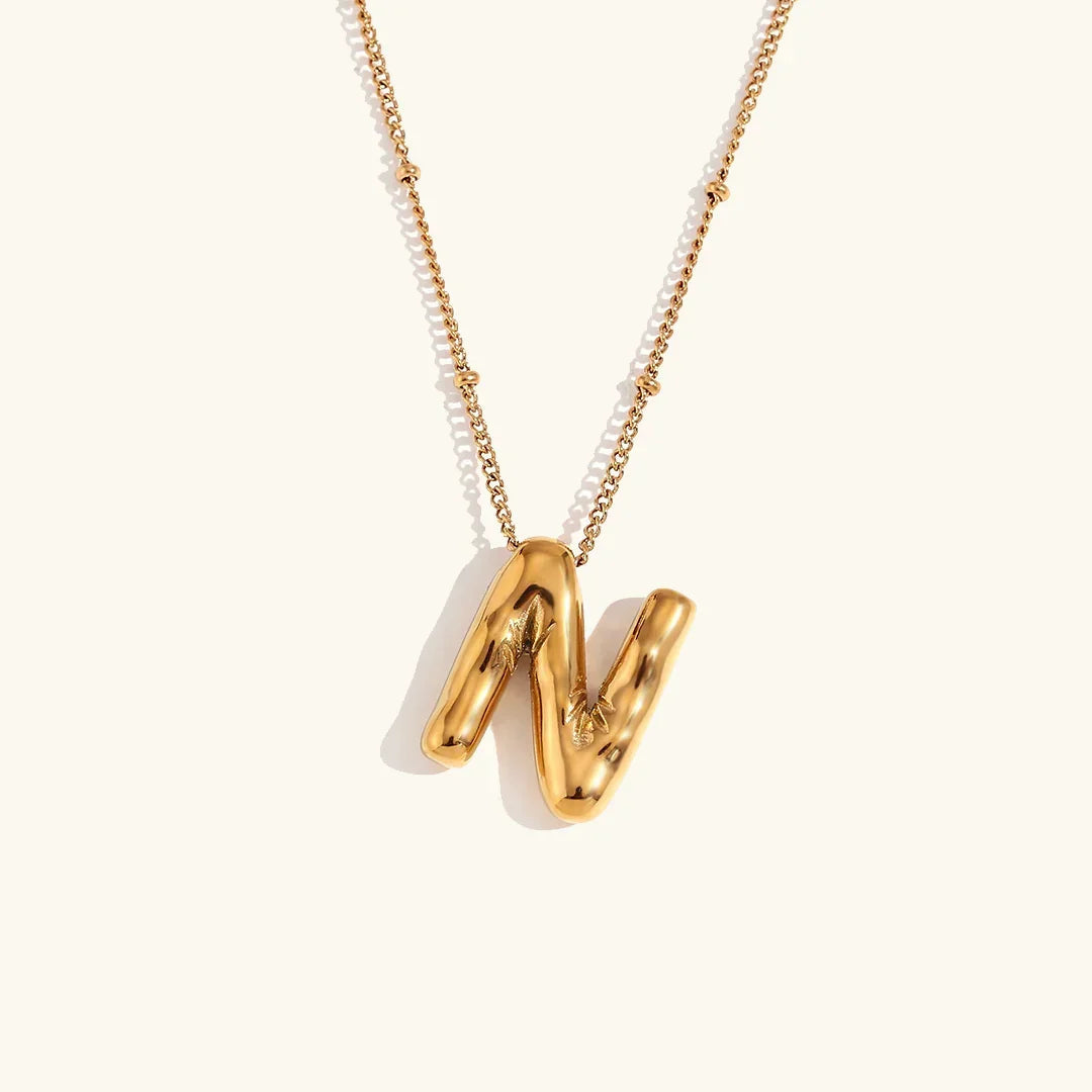 [AuraEcho]Balloon Gold Initial Necklace