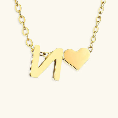 [AuraEcho]Ria Initial Letter Gold Necklace