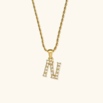[AuraEcho]Maeve Letter Initial Diamond Necklace