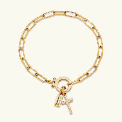 [AuraEcho]Annabella Birthstone Cross Bracelet