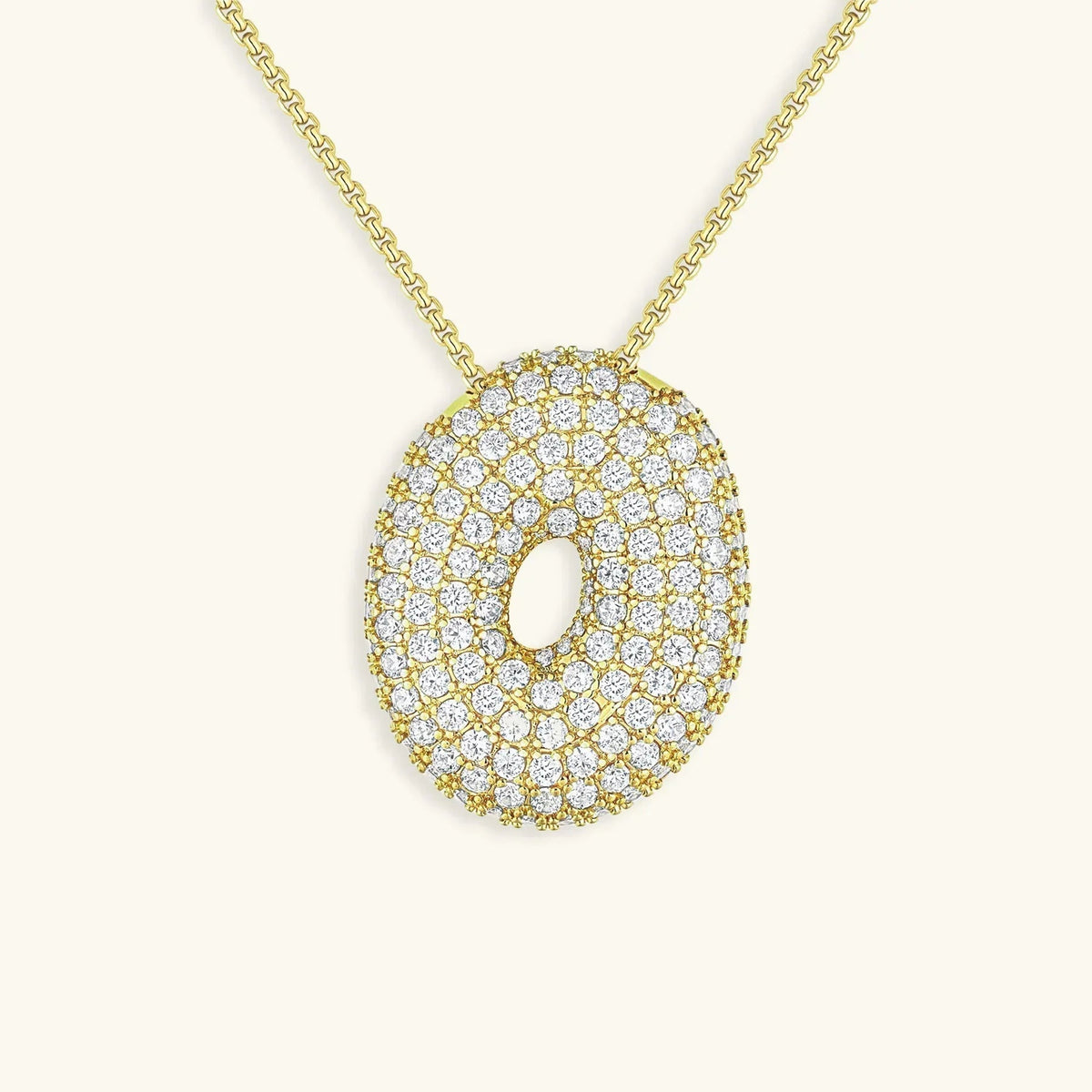 [AuraEcho]Bubble Initial Diamond Necklace