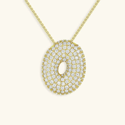 [AuraEcho]Bubble Initial Diamond Necklace