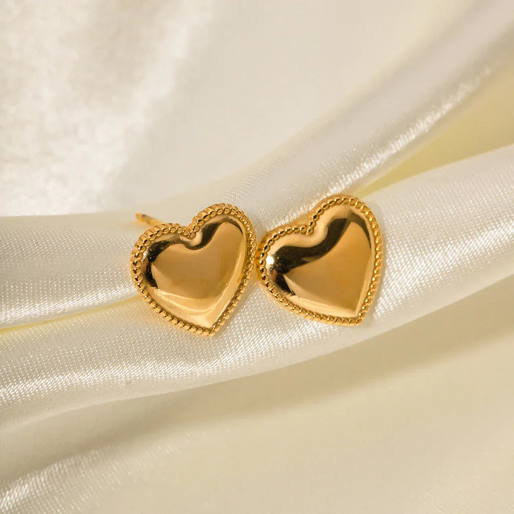 [AuraEcho]Ruth Heart Gold Earrings