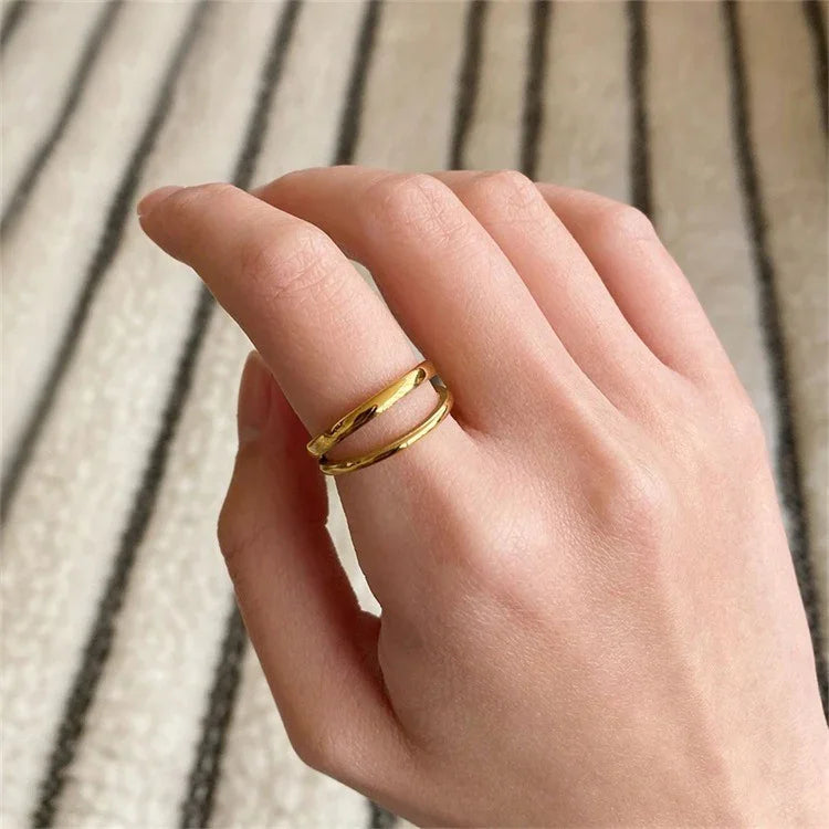 [AuraEcho]Olivia Layered Gold Ring