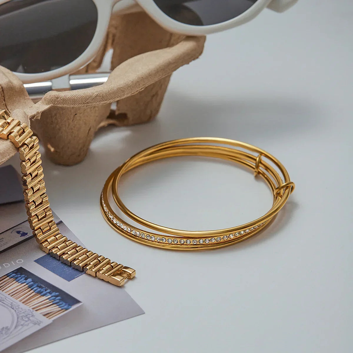 [AuraEcho]Quinley Stacked Diamond Bracelet