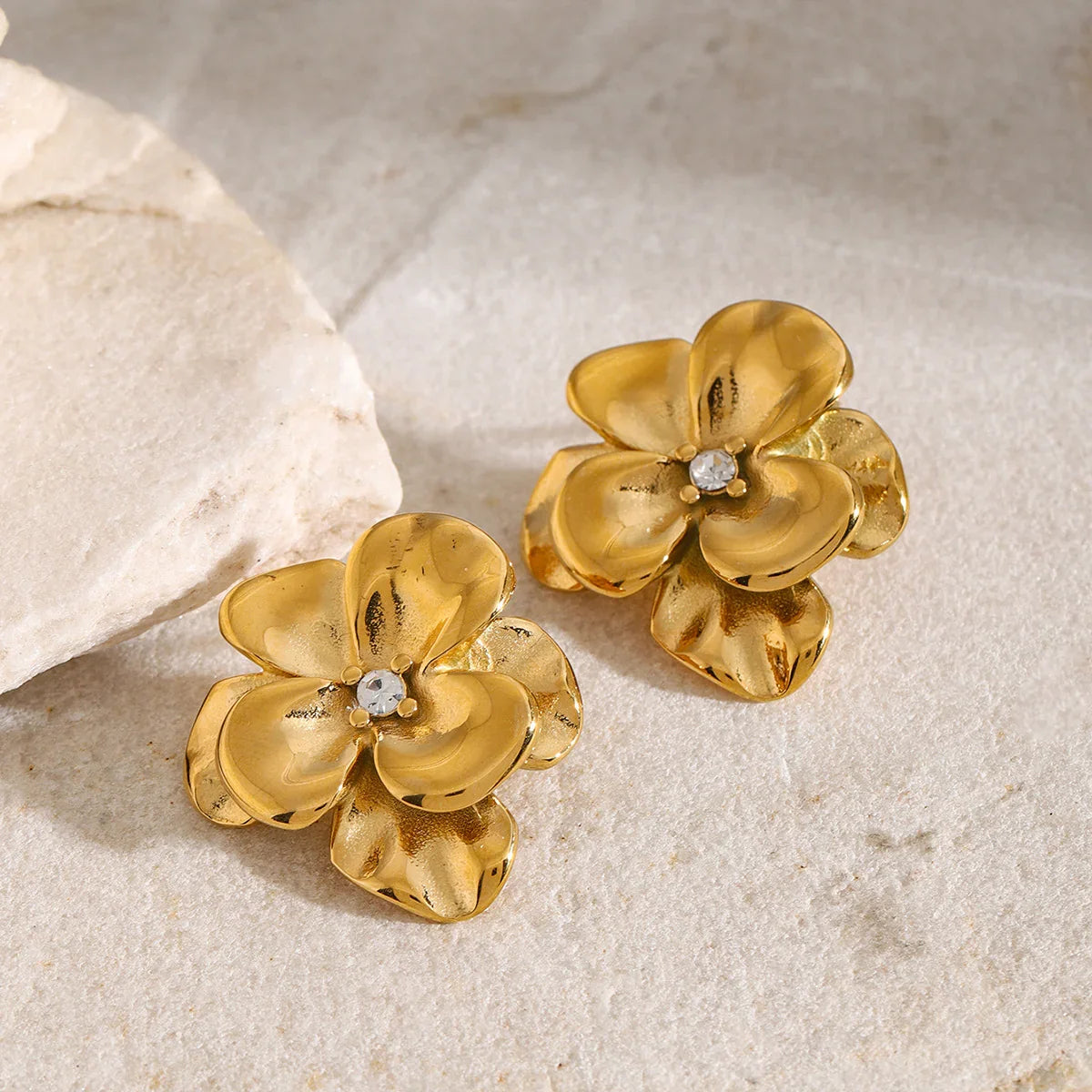 [AuraEcho]Ainsley Floral Gold Earrings