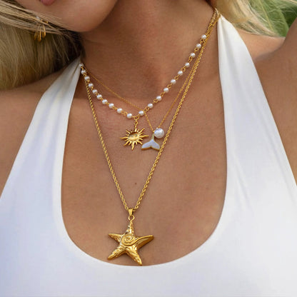 [AuraEcho]Tammy Gold Starfish Necklace