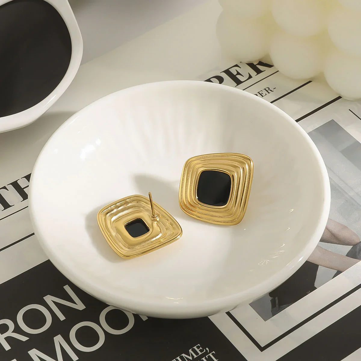 [AuraEcho]Sylvie Geometric Gold Earrings