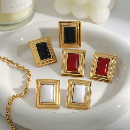 [AuraEcho]Sybil Gold Enamel Earrings